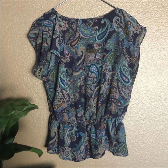 Forever 21 Peacock Color Paisley Print Blouse - Picture 2 of 5